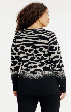 Pull léopard à paillettes