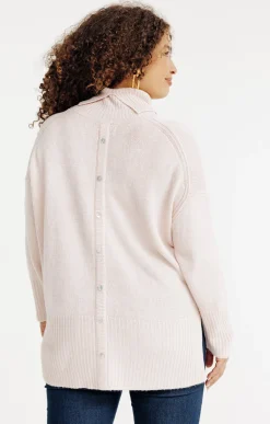 Pull uni col montant