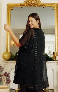 Robe fêtes forme poncho à sequins
