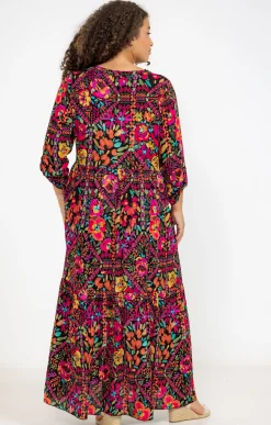 Robe longue crépon