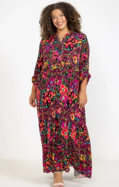 Robe longue crépon