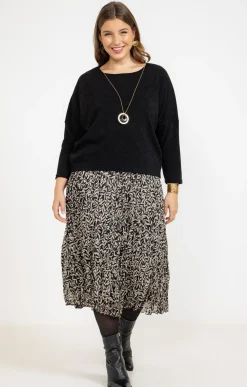 Robe longue 2-en-1 pull et collier