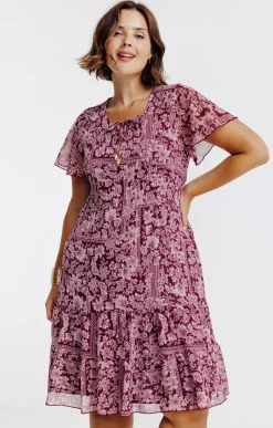 Robe plissé imprimé floral