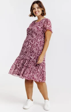 Robe plissé imprimé floral