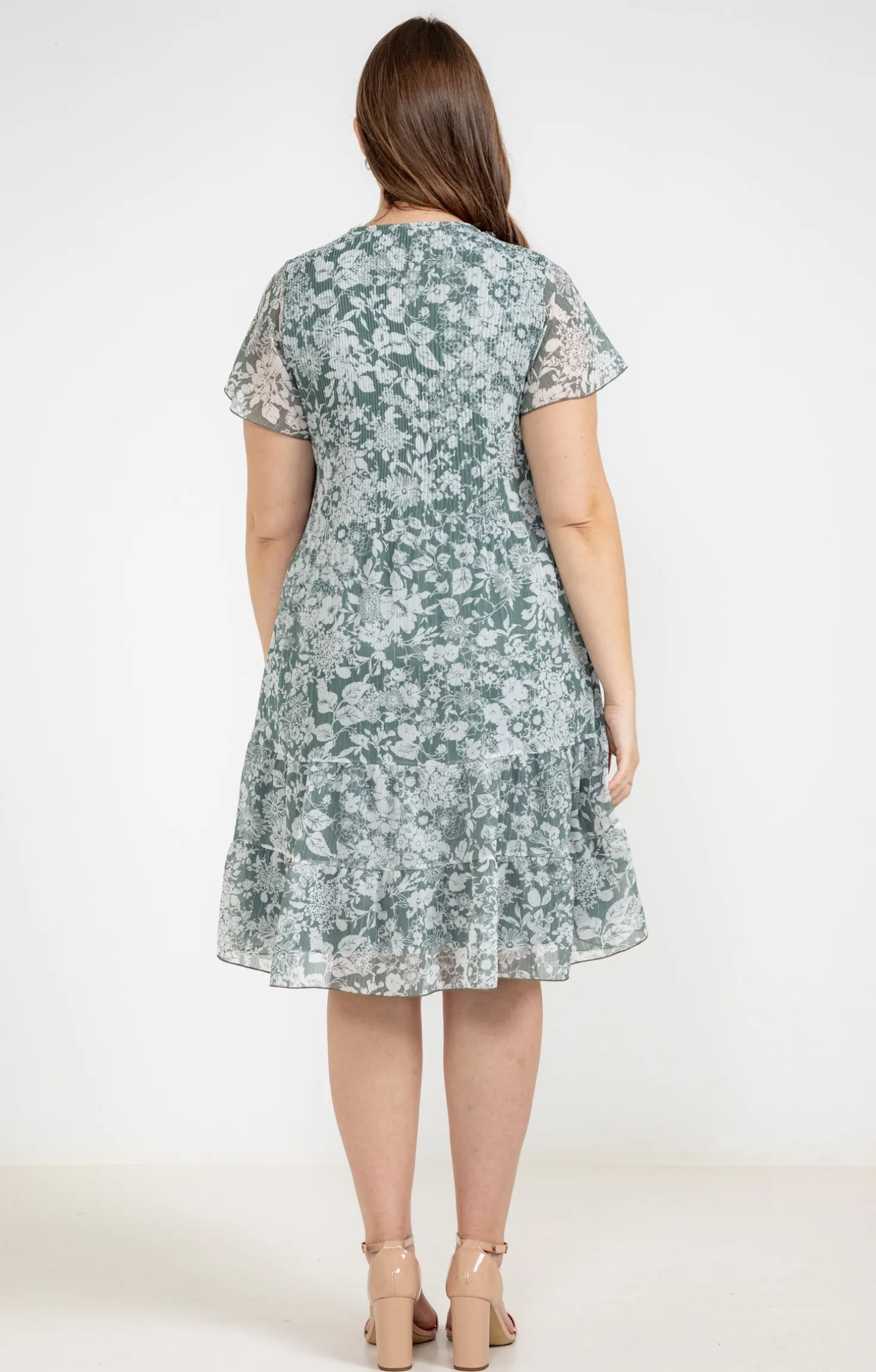 Robe plissée à fleurs