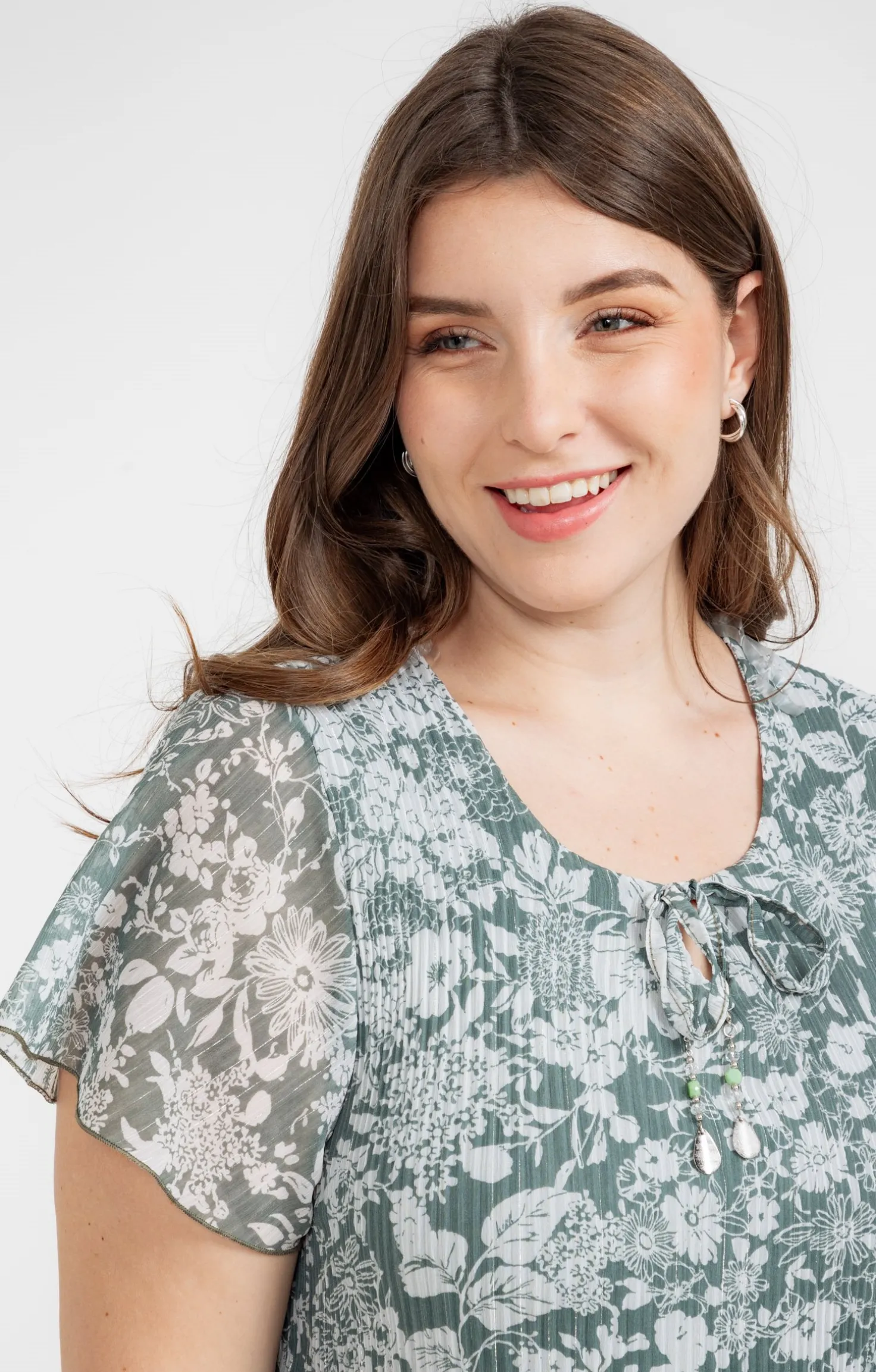 Robe plissée à fleurs