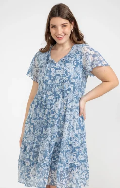 Robe plissée à fleurs