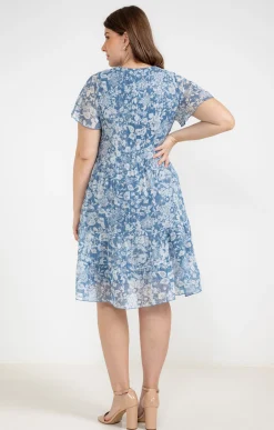 Robe plissée à fleurs