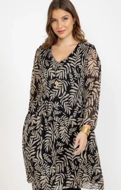 Robe plissée et imprimée