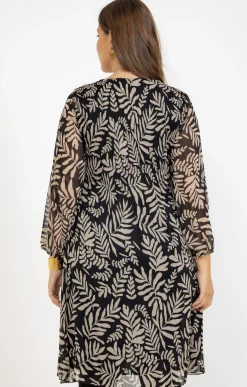 Robe plissée et imprimée