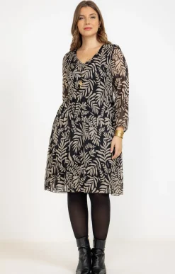 Robe plissée et imprimée