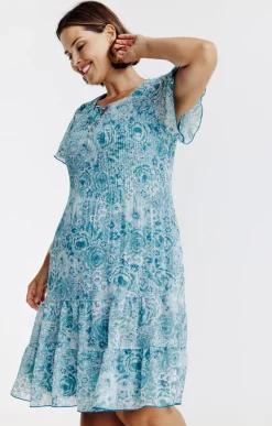 Robe plissée imprimé floral