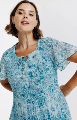 Robe plissée imprimé floral