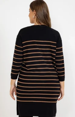 Robe pull maille rayée chic