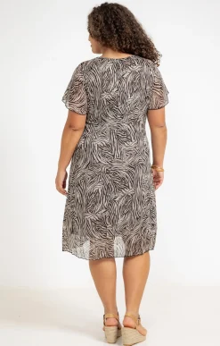 Robe voile lurex imprimé zèbre