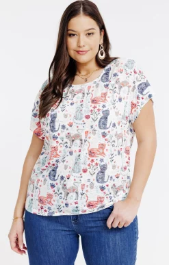 Tee-shirt à imprimé chats