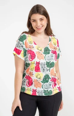 Tee-shirt à imprimé chats