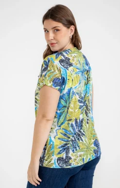 Tee-shirt à imprimé feuillage