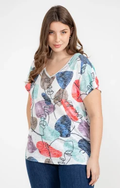 Tee-shirt à imprimé visages