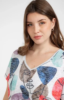 Tee-shirt à imprimé visages