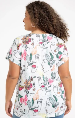 Tee-shirt à imprimé visages