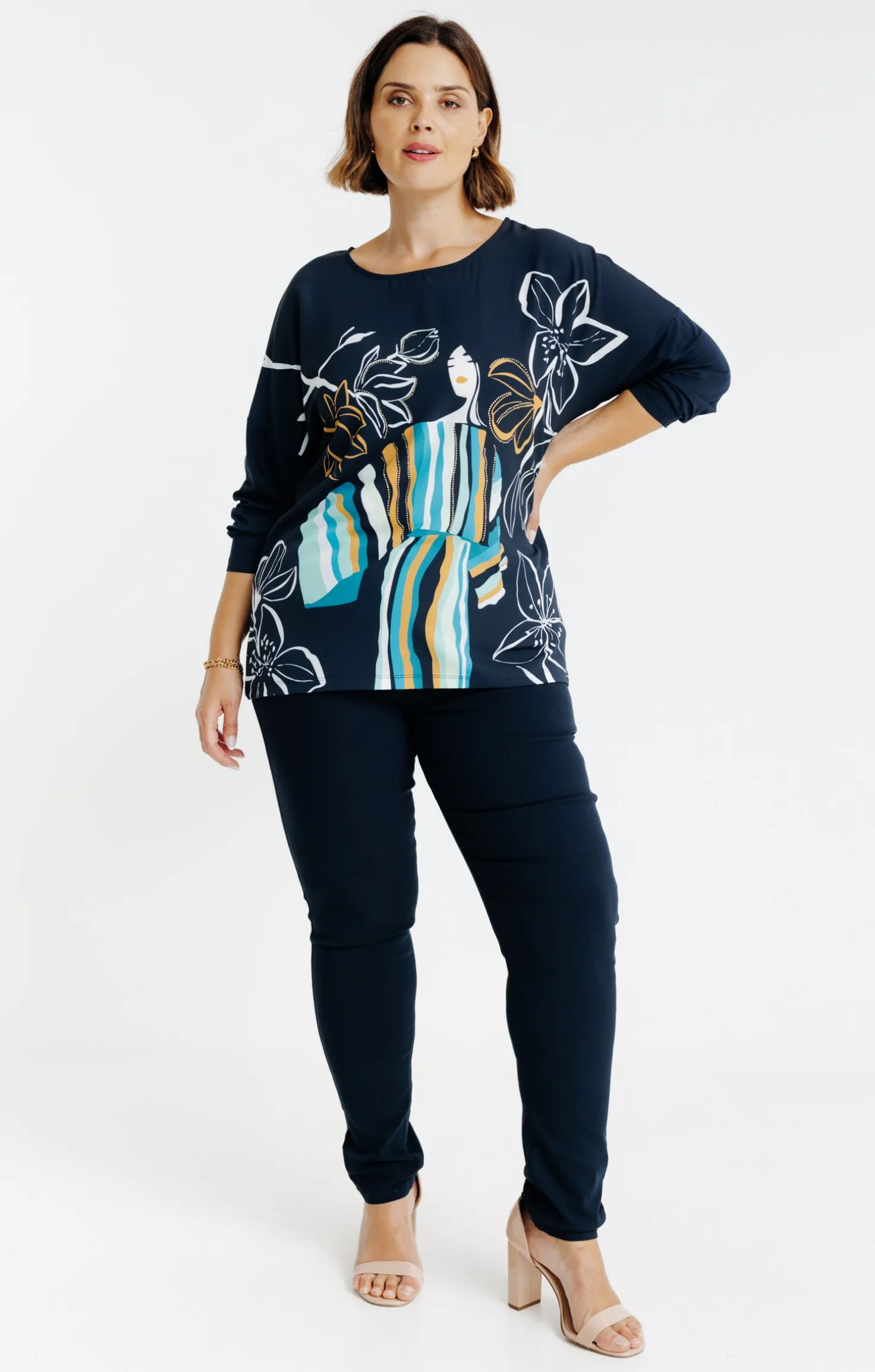 Tee-shirt bi-matière imprimé