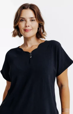Tee-shirt bi-matière uni