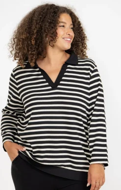 Tee-shirt forme polo rayé