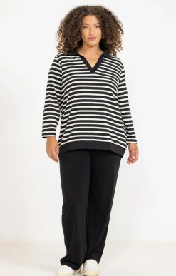 Tee-shirt forme polo rayé