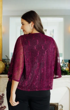 Tee-shirt forme poncho brillant