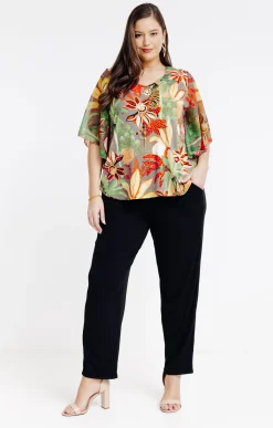 Tee-shirt forme poncho imprimé