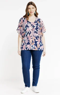 Tee-shirt forme poncho imprimé