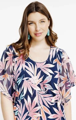 Tee-shirt forme poncho imprimé