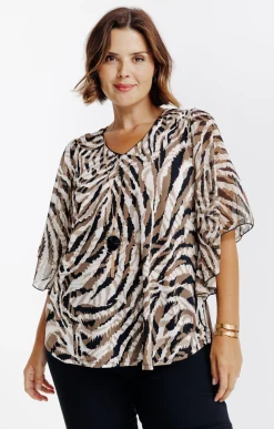 Tee-shirt forme poncho imprimé