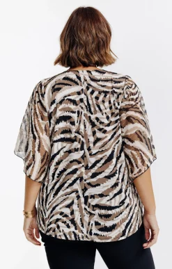 Tee-shirt forme poncho imprimé