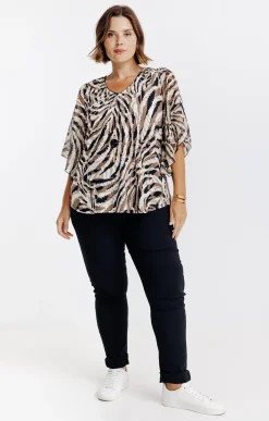 Tee-shirt forme poncho imprimé