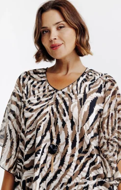 Tee-shirt forme poncho imprimé