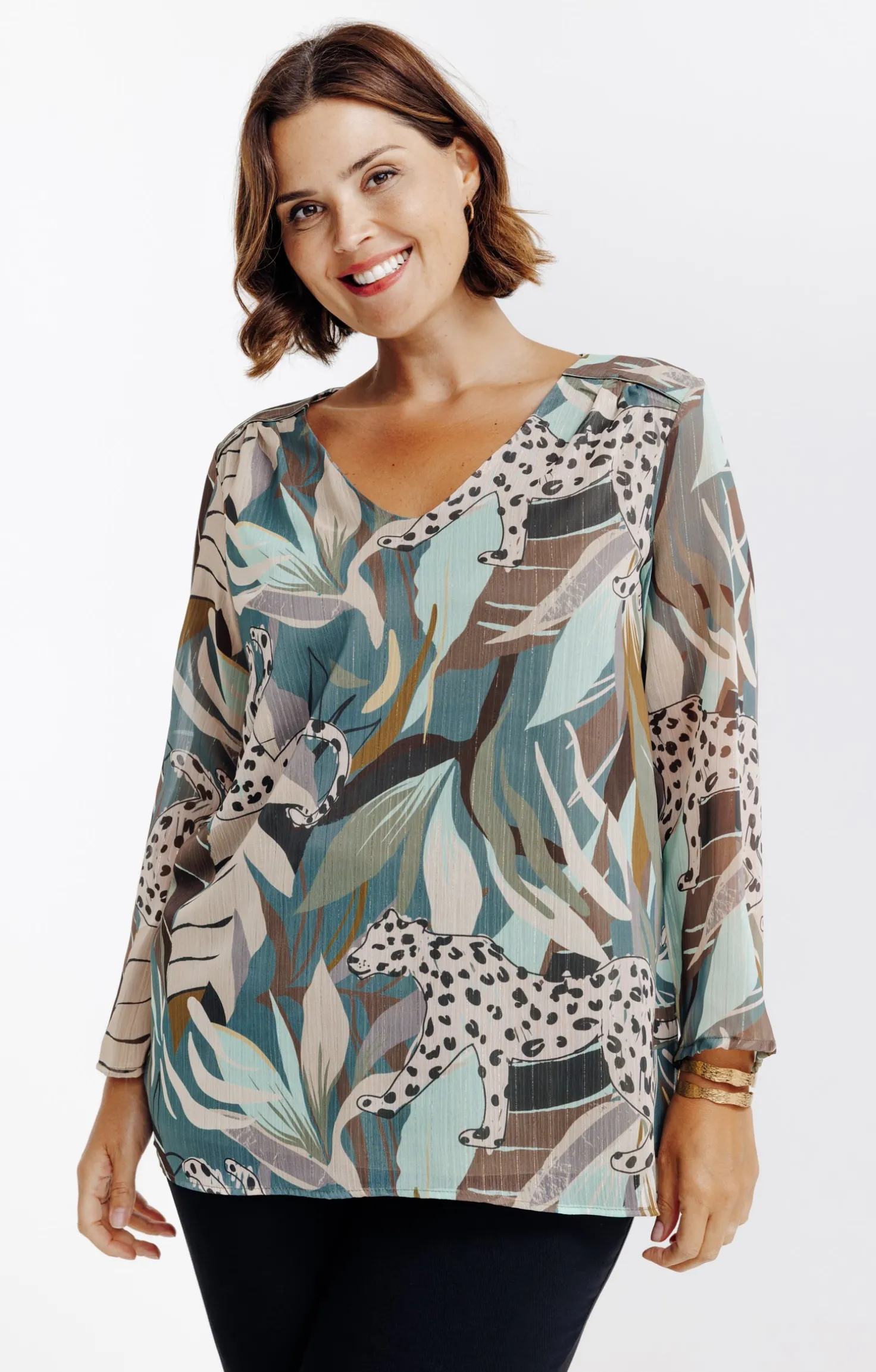 Tee-shirt imprimé avec lurex