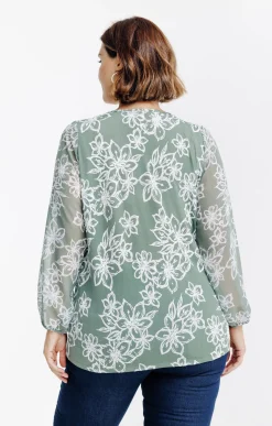 Tee-shirt imprimé fleuri à zip