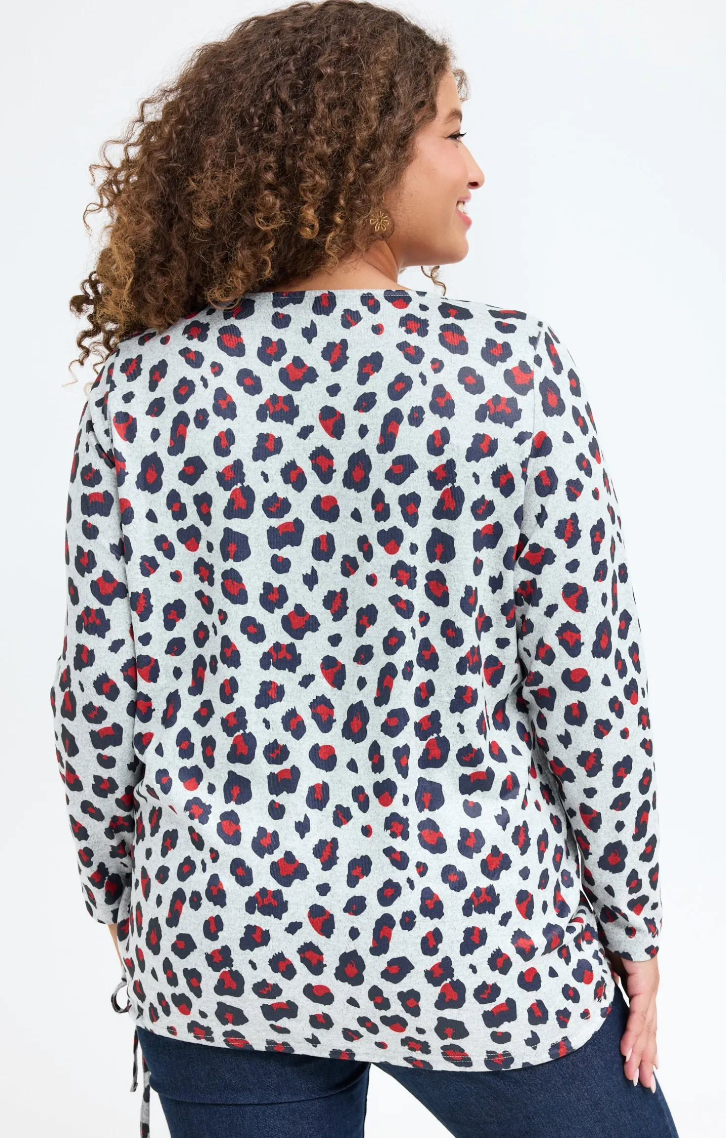 Tee-shirt maille chaude imprimé léopard