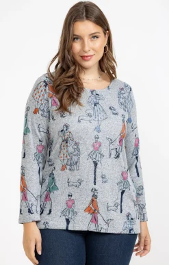 Tee-shirt maille chaude imprimé