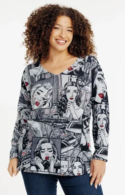 Tee-shirt maille chaude imprimé