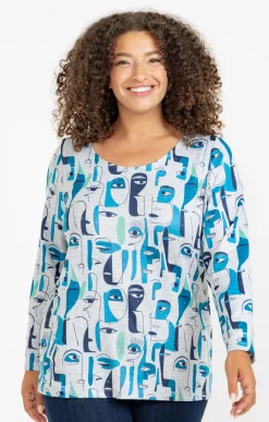 Tee-shirt maille chaude imprimé visages