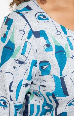Tee-shirt maille chaude imprimé visages