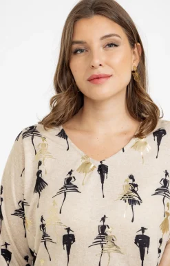 Tee-shirt maille chaude imprimé