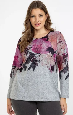 Tee-shirt maille chaude imprimé fleurs