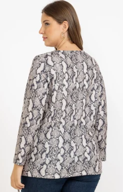 Tee-shirt maille chaude imprimé python