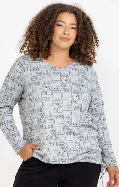 Tee-shirt maille chaude imprimé chats