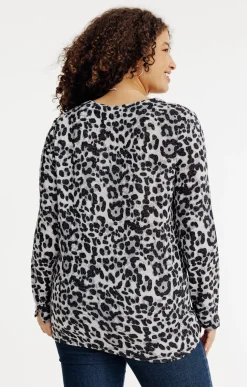 Tee-shirt maille chaude léopard