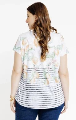 Tee-shirt rayé avec motifs citrons